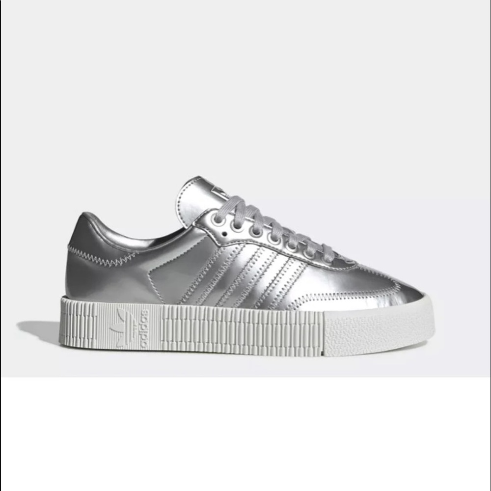 Adidas Sambarose Metallic Platform Sneakers